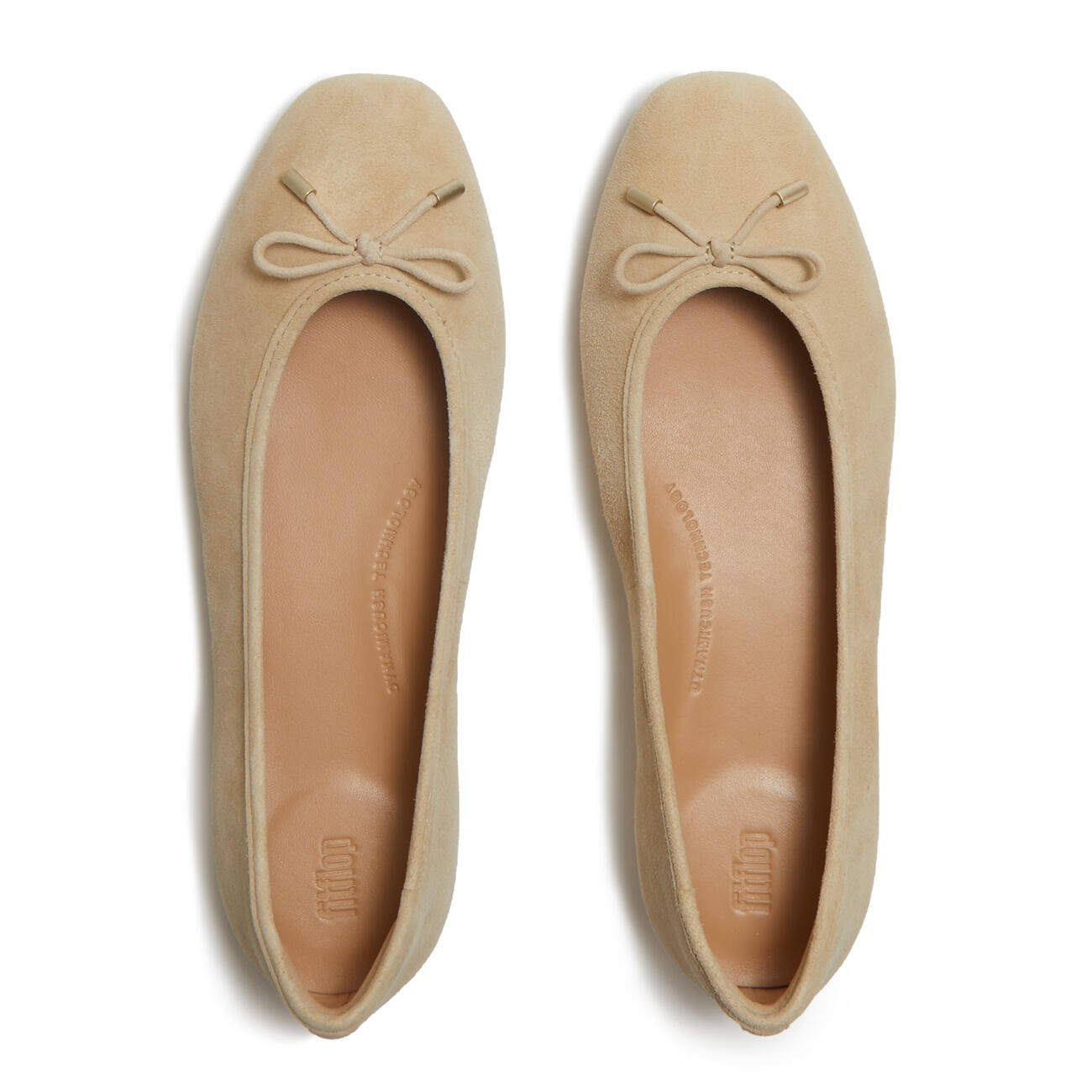 FITFLOP FitFlop Delicato Bow Suede Ballet Flats  CAPPUCCINO 41 5/7