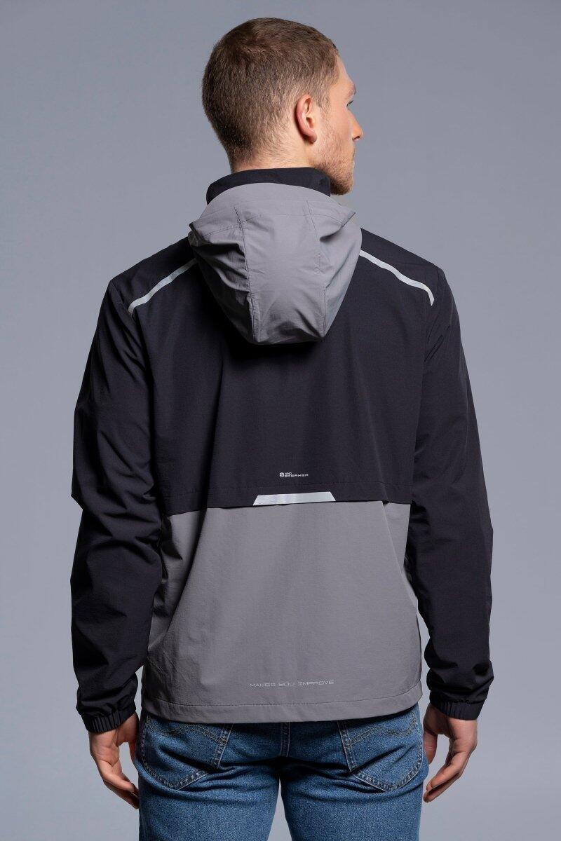 Giacca a vento da uomo nero/grigio scuro 2/5