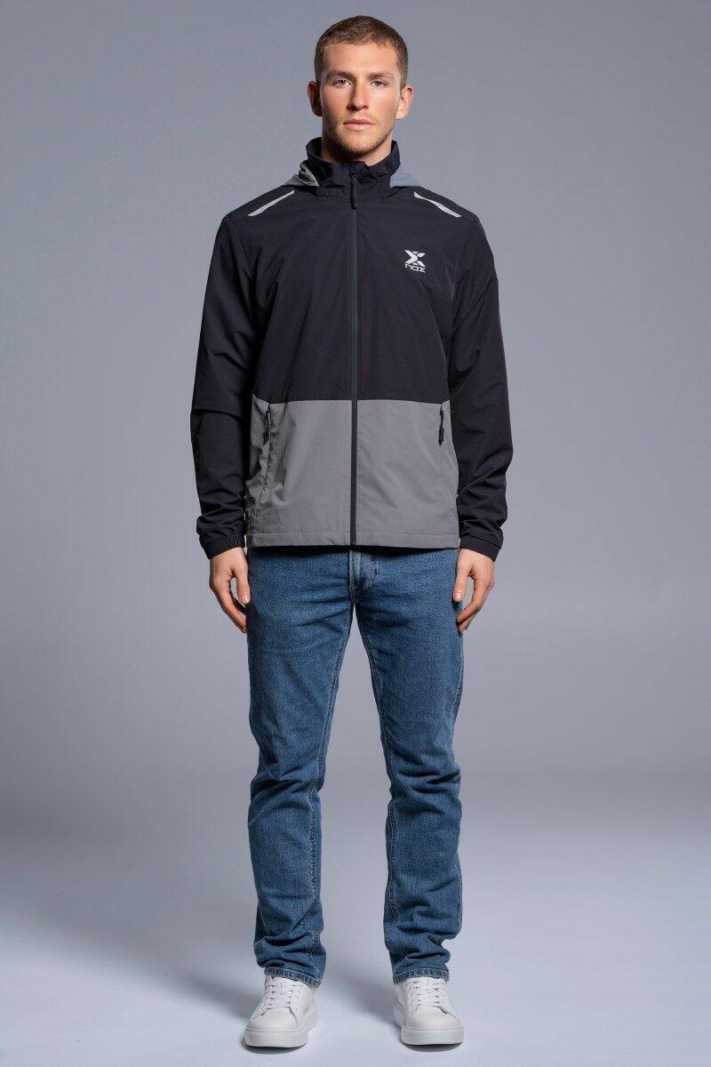 Giacca a vento da uomo nero/grigio scuro 5/5
