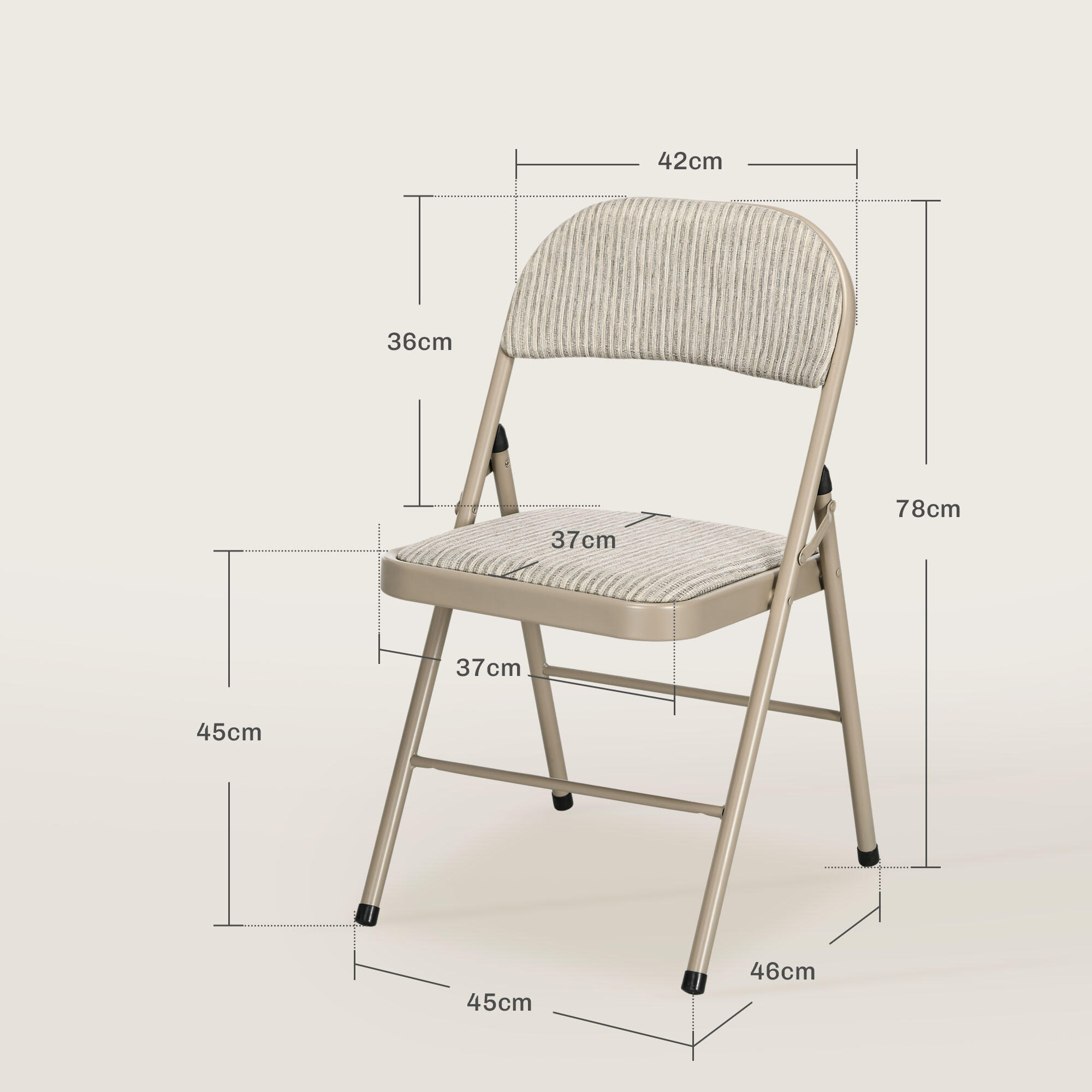 Sillas Plegables HOMCOM 45x46x78 cm Beige 3/5