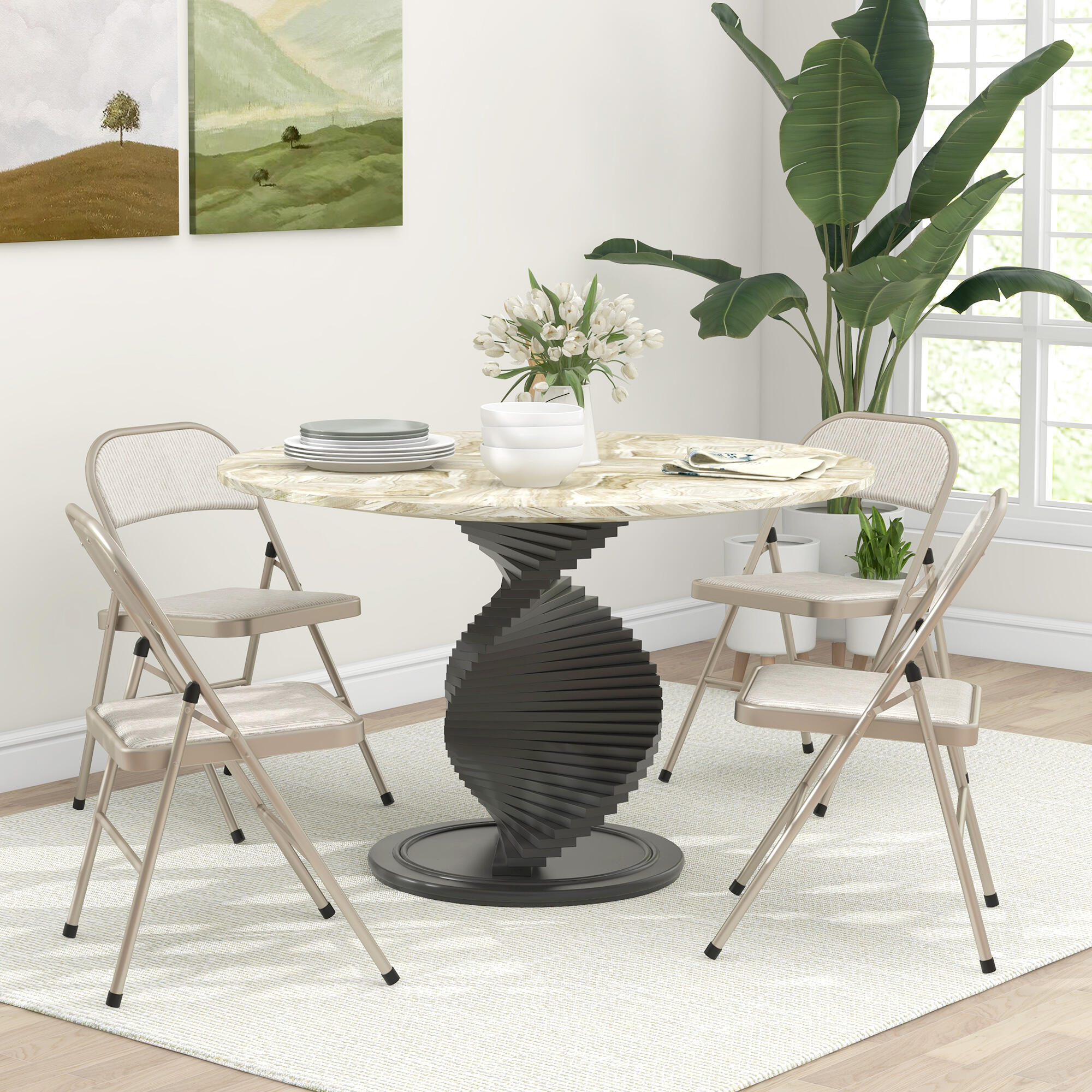 Sillas Plegables HOMCOM 45x46x78 cm Beige 2/5