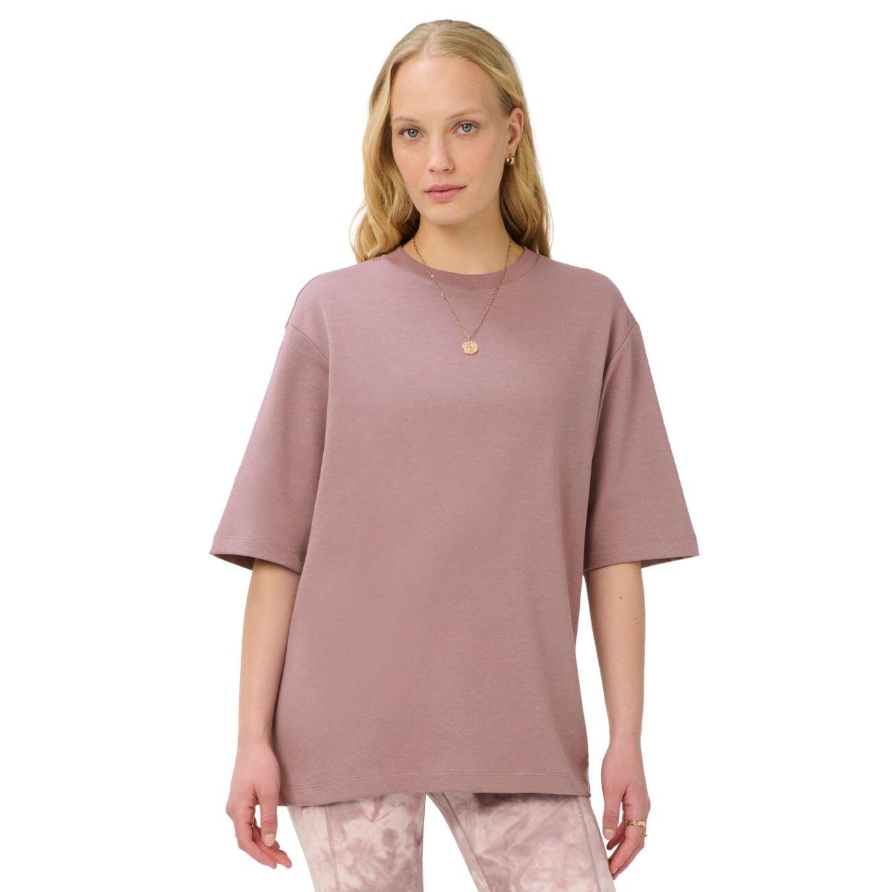 SWEATY BETTY Sweaty Betty Elevated Cotton Longline T-shirt  DUSKBERRY PURPLE L 4/7