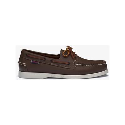 Docksides scarpa da barca uomo in pelle marrone