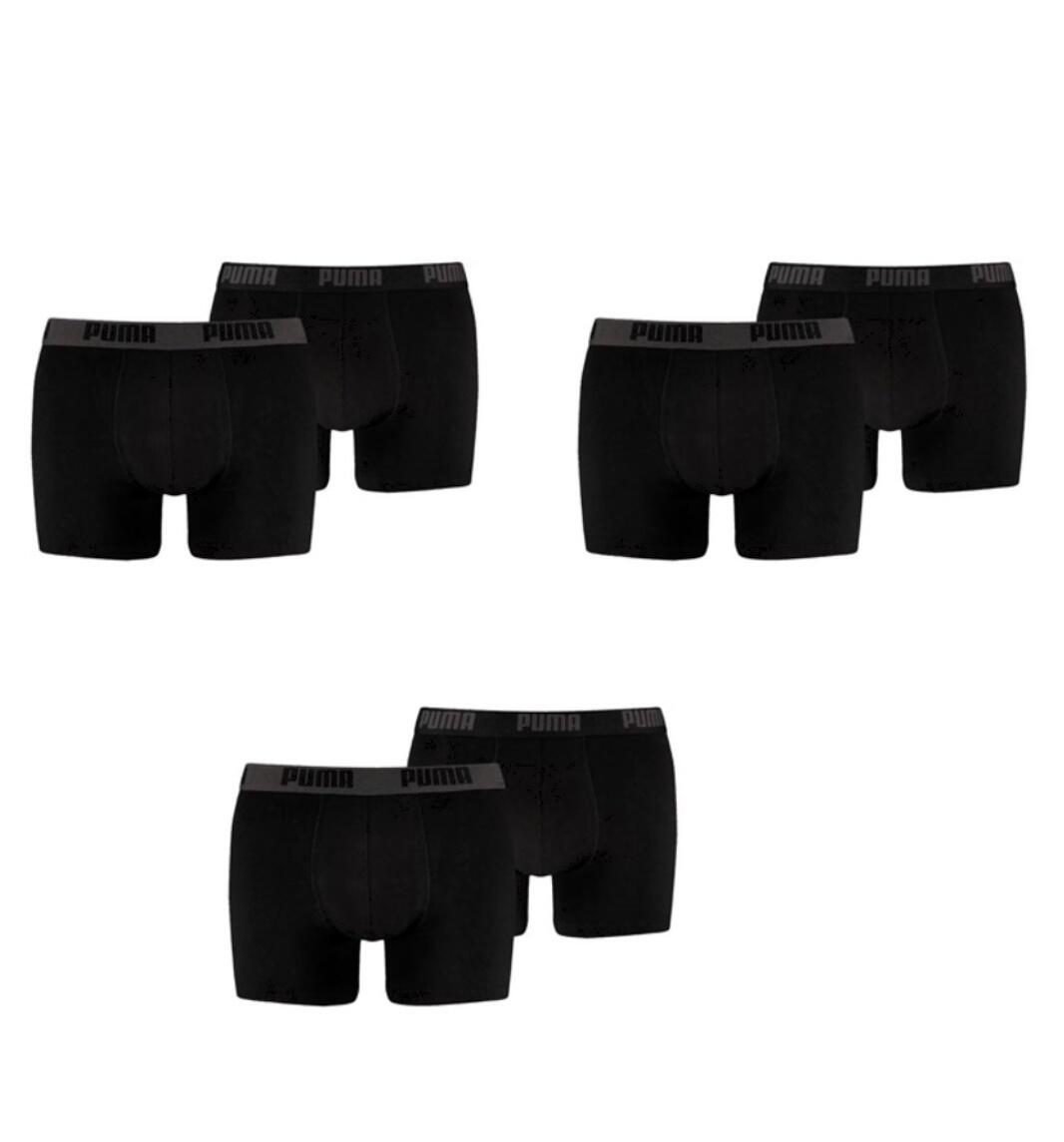 PUMA Puma Herren Boxershorts 6er Pack Black / Black 1/2