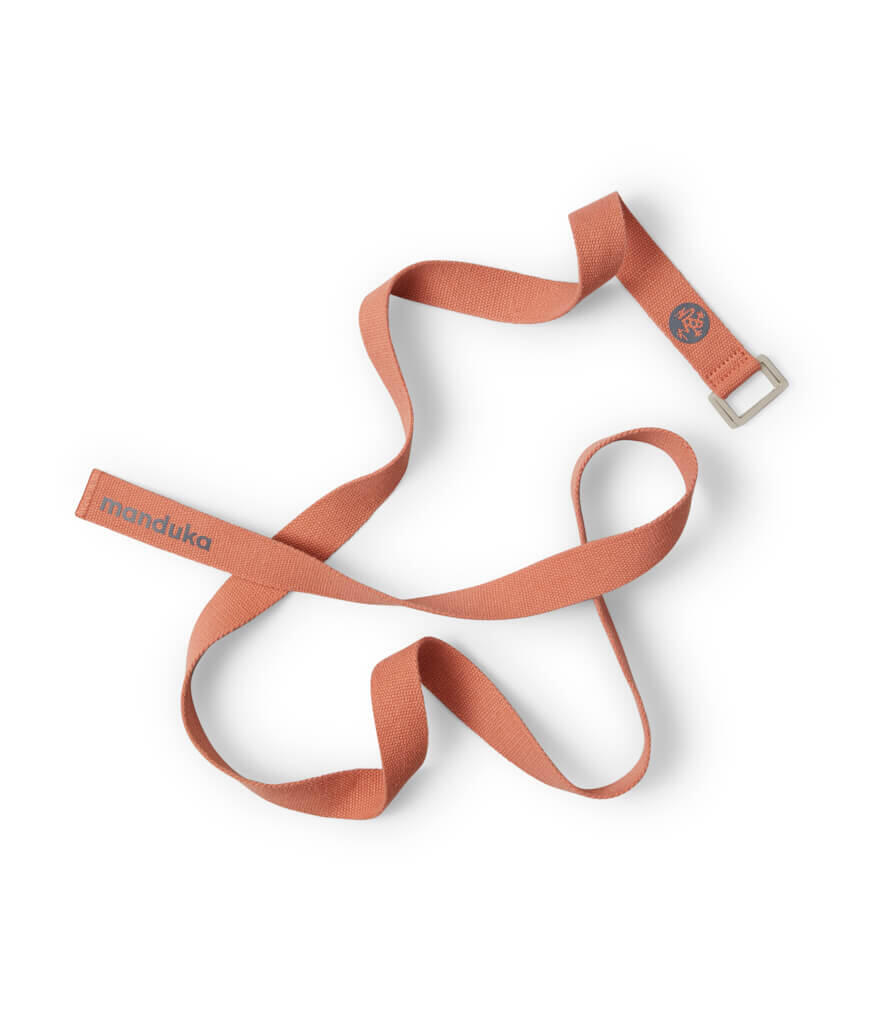 MANDUKA Bavlněný popruh na jógu Unfold 2.0 243 cm - hliněný