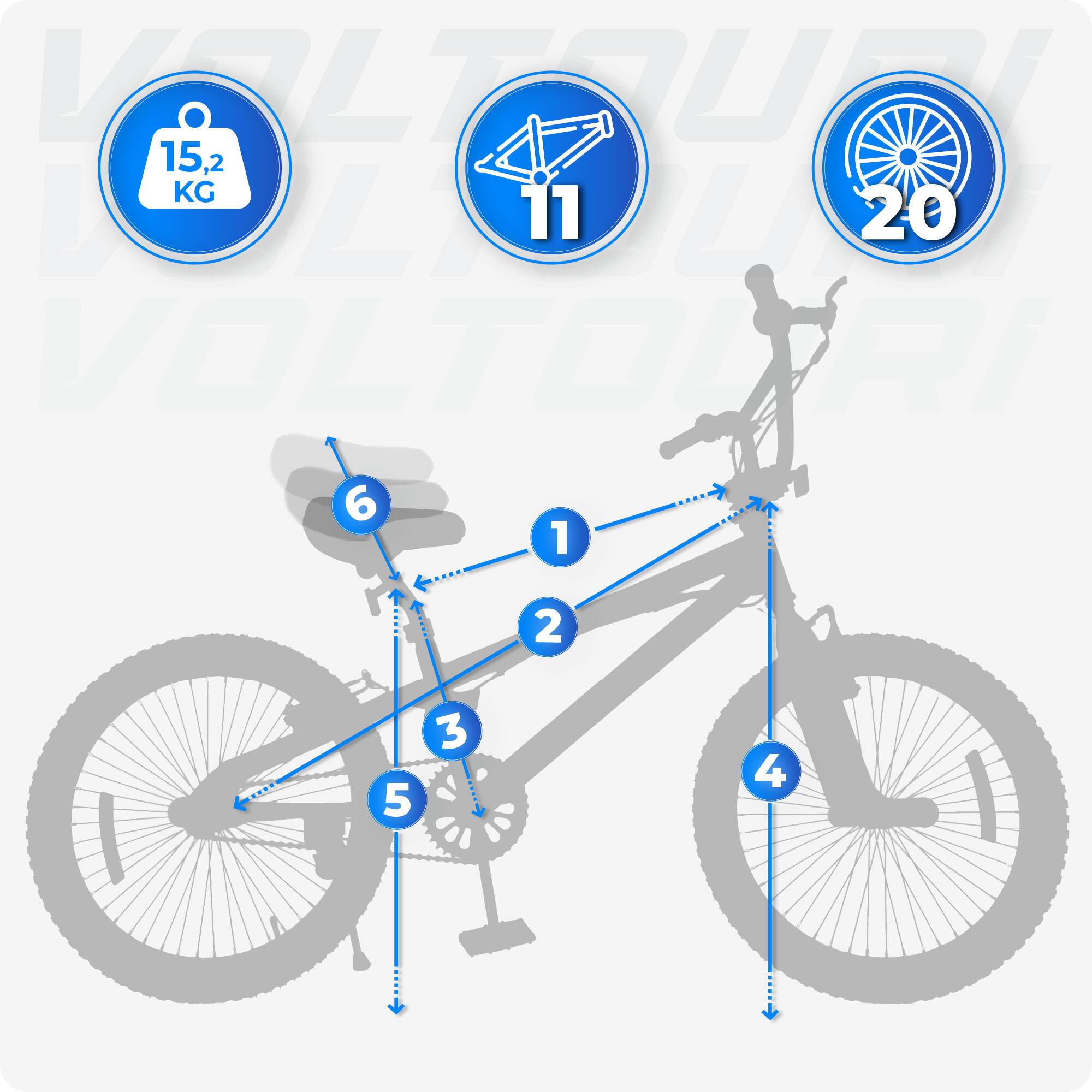 VOLTOURI BK17 20” freestyle BMX-fiets met 360° rotor en pegs 2/7