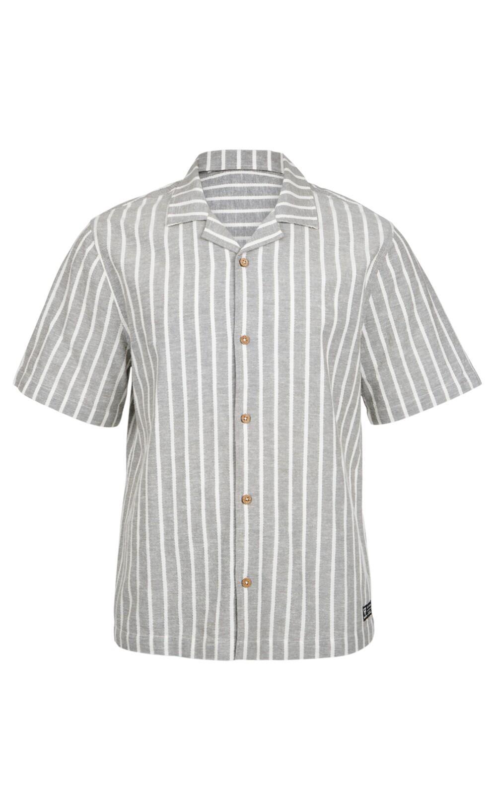 Sanni Heren Shirt Fashion Button-Up Short-Sleeve Regular Fit Snow 1/6
