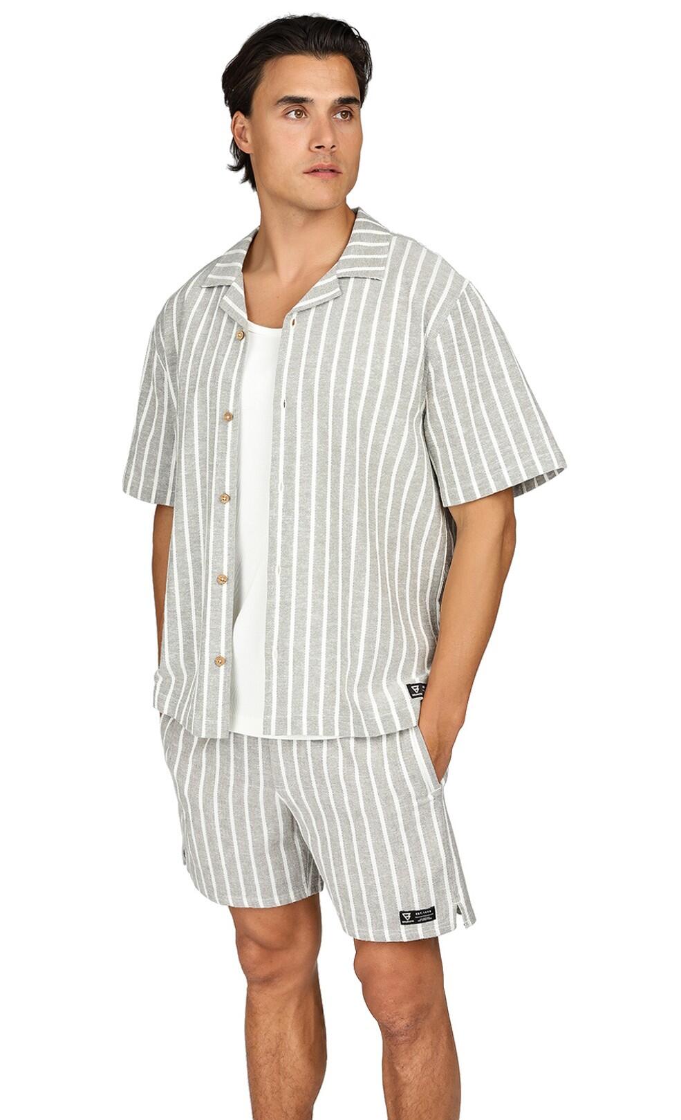 Sanni Heren Shirt Fashion Button-Up Short-Sleeve Regular Fit Snow 3/6