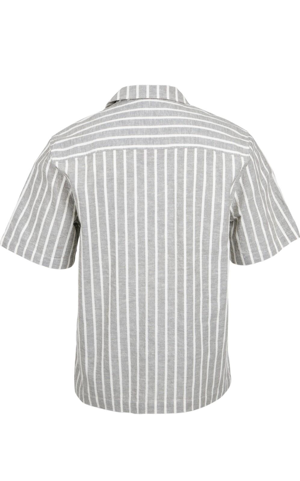 Sanni Heren Shirt Fashion Button-Up Short-Sleeve Regular Fit Snow 2/6