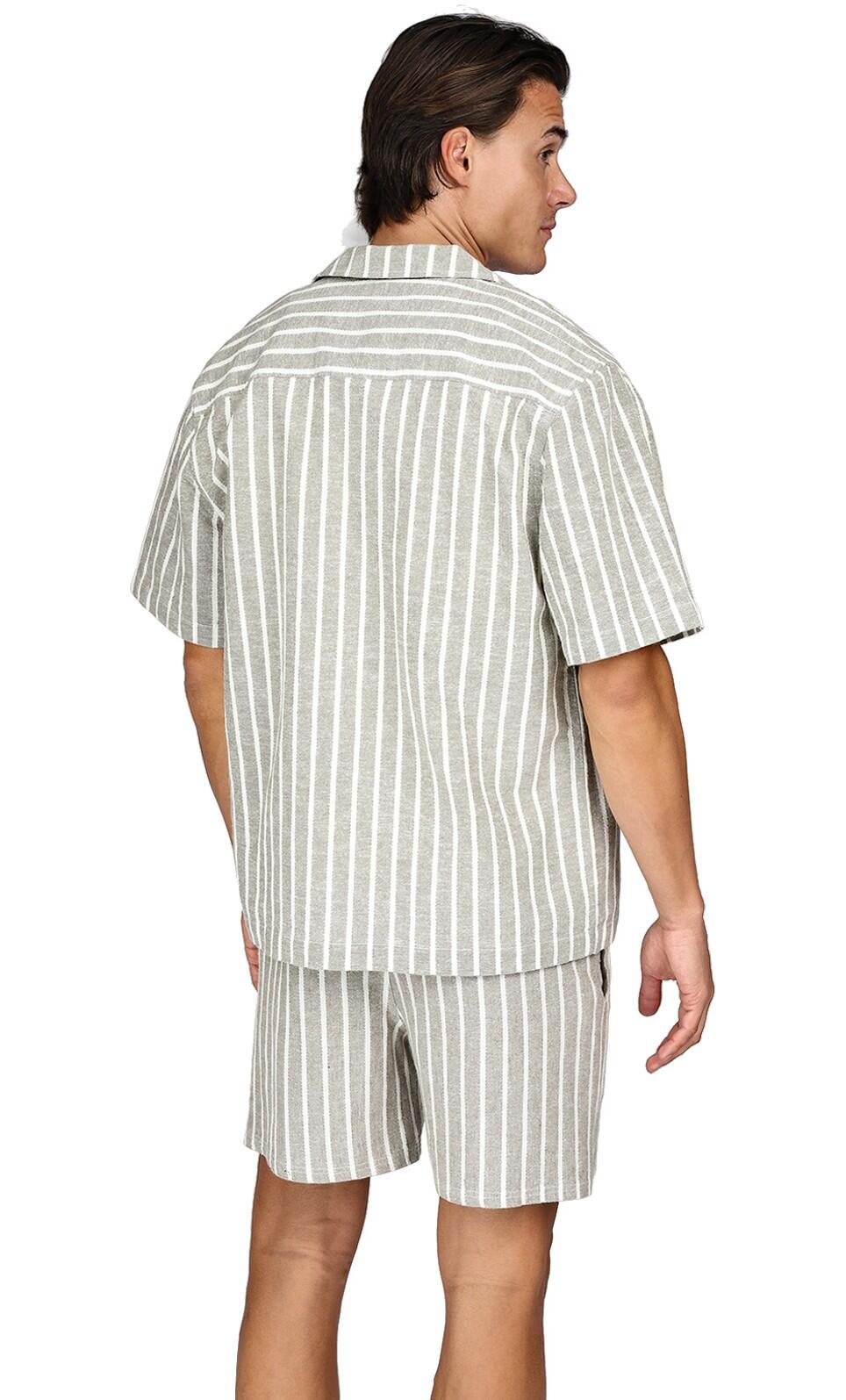 Sanni Heren Shirt Fashion Button-Up Short-Sleeve Regular Fit Snow 4/6