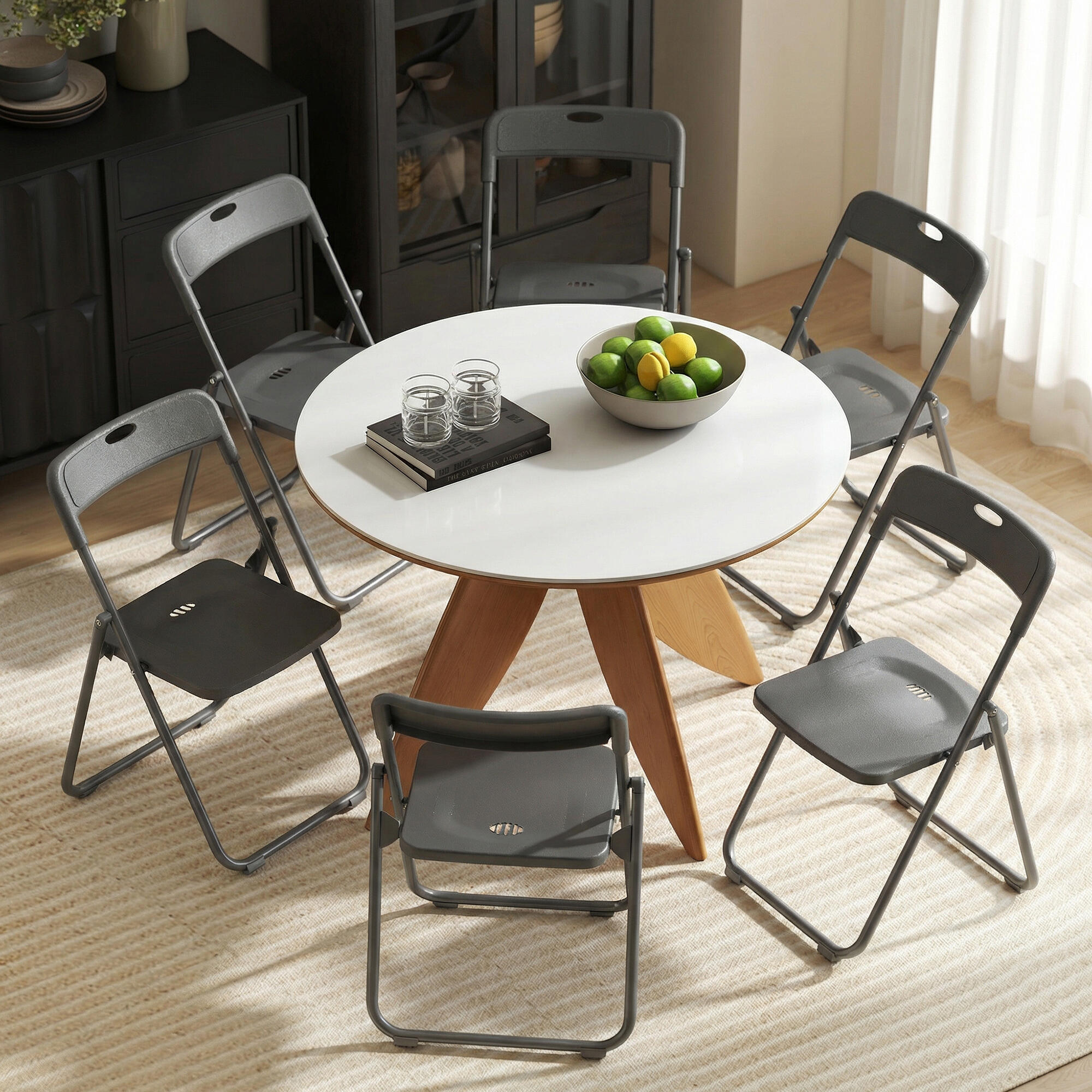 Sillas Plegables HOMCOM 48.5x47x75 cm Negro 5/5