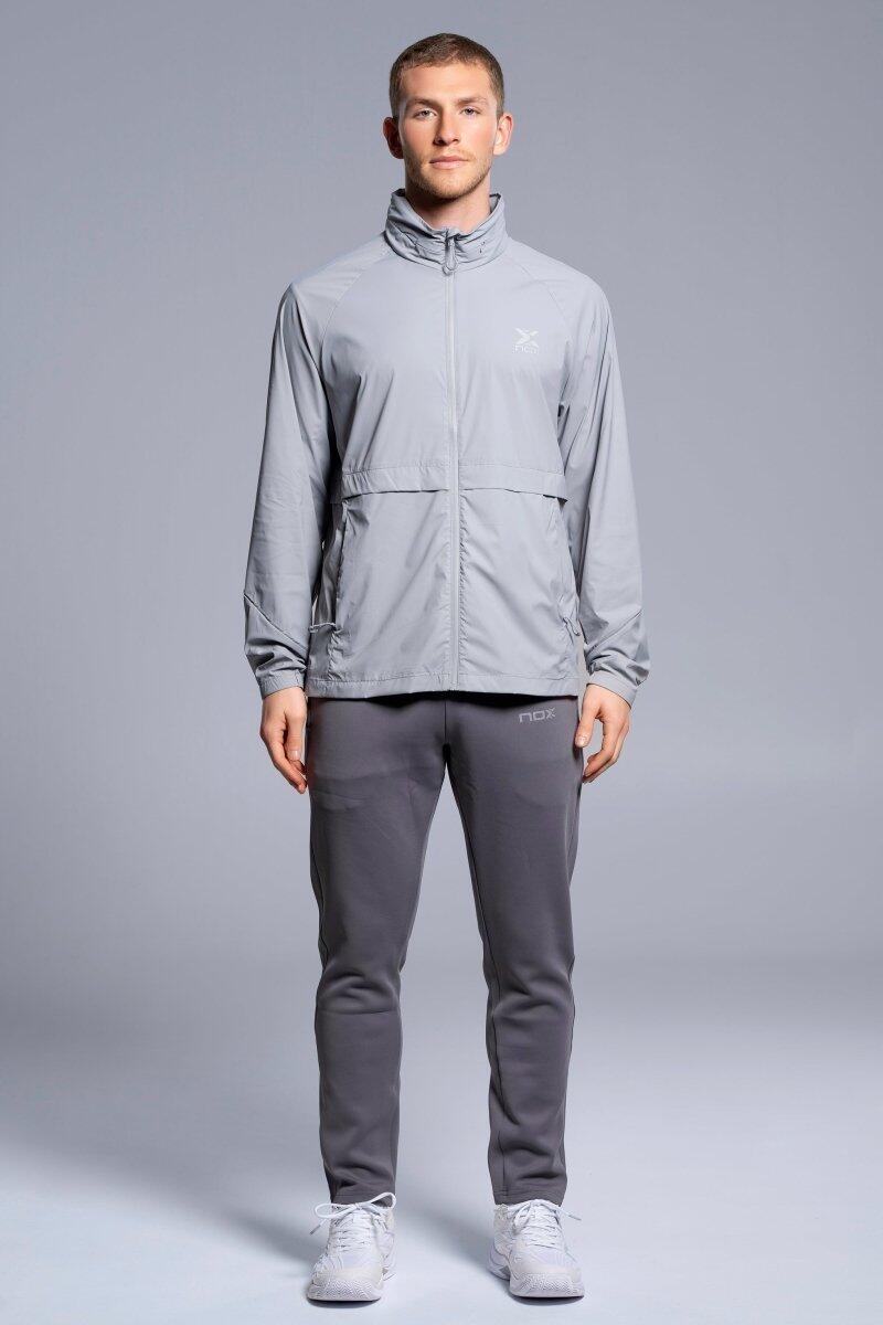 Giacca Antivento Leggera da Uomo Grigio Chiaro 3/5