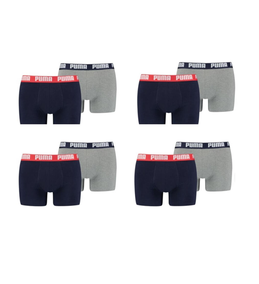 PUMA Puma Herren Boxershorts 8er Pack Blue Grey Melange 1/1