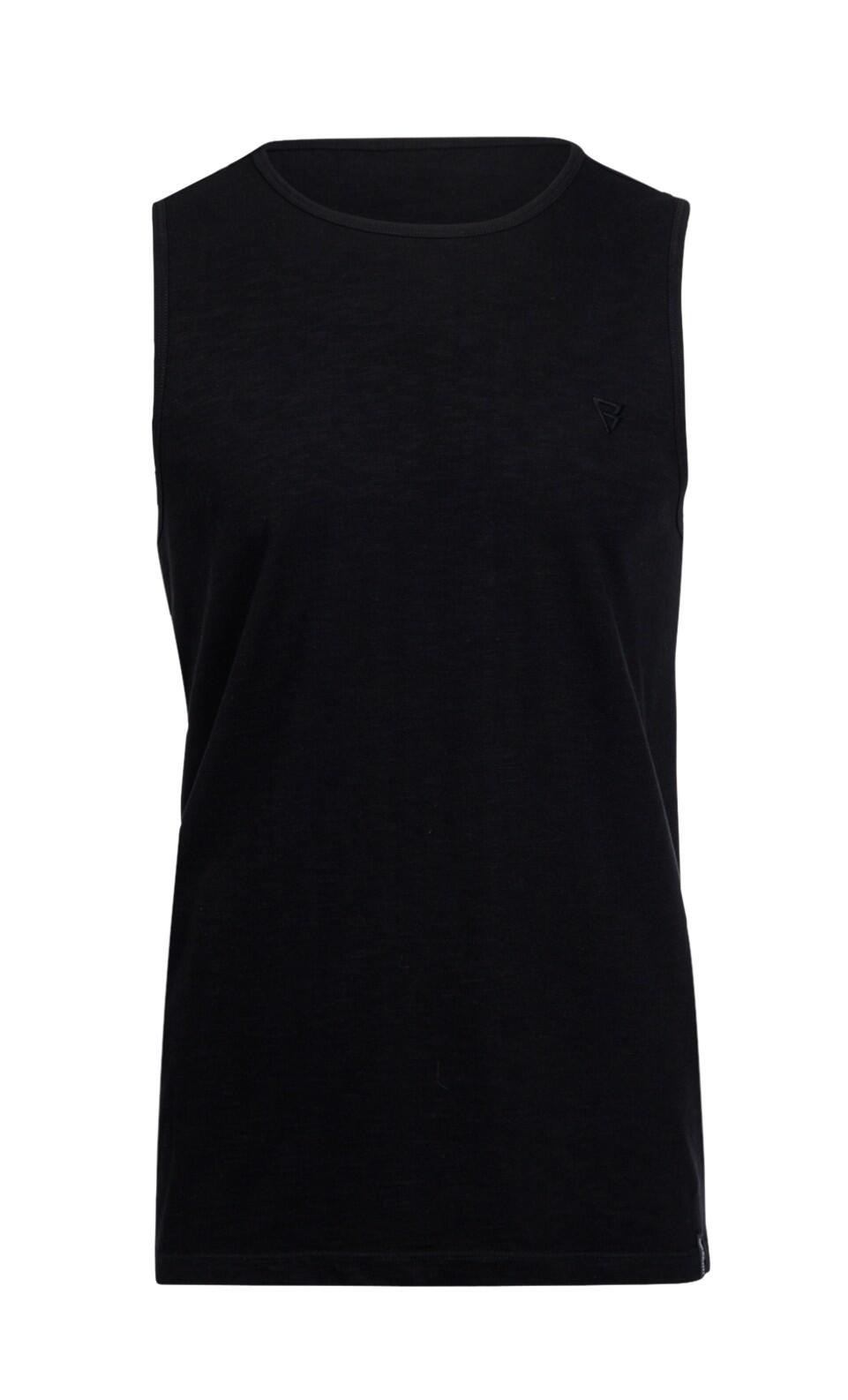 Malaku-Slub Heren Singlet Fashion Breathable Regular Fit Black 1/6