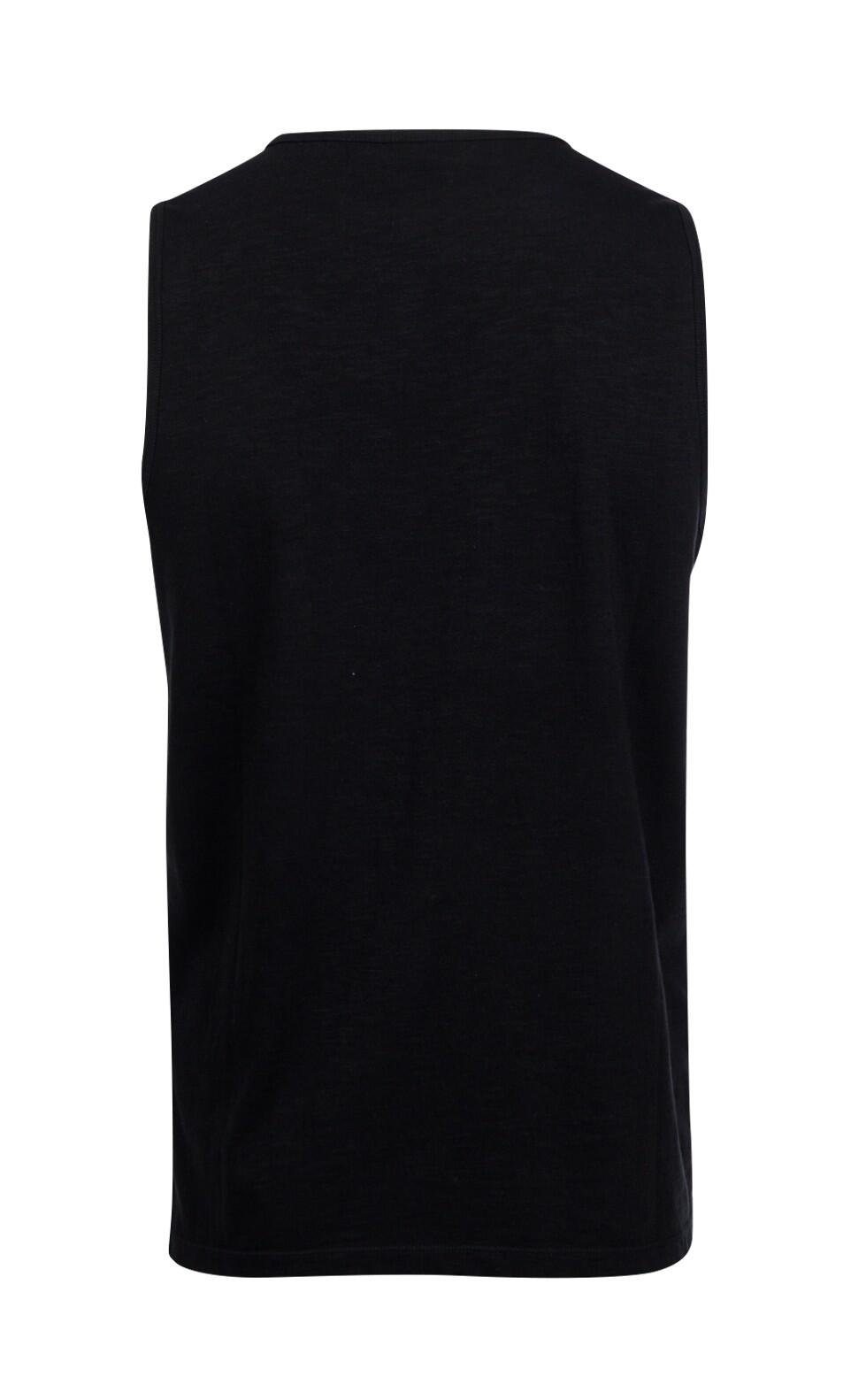 Malaku-Slub Heren Singlet Fashion Breathable Regular Fit Black 2/6