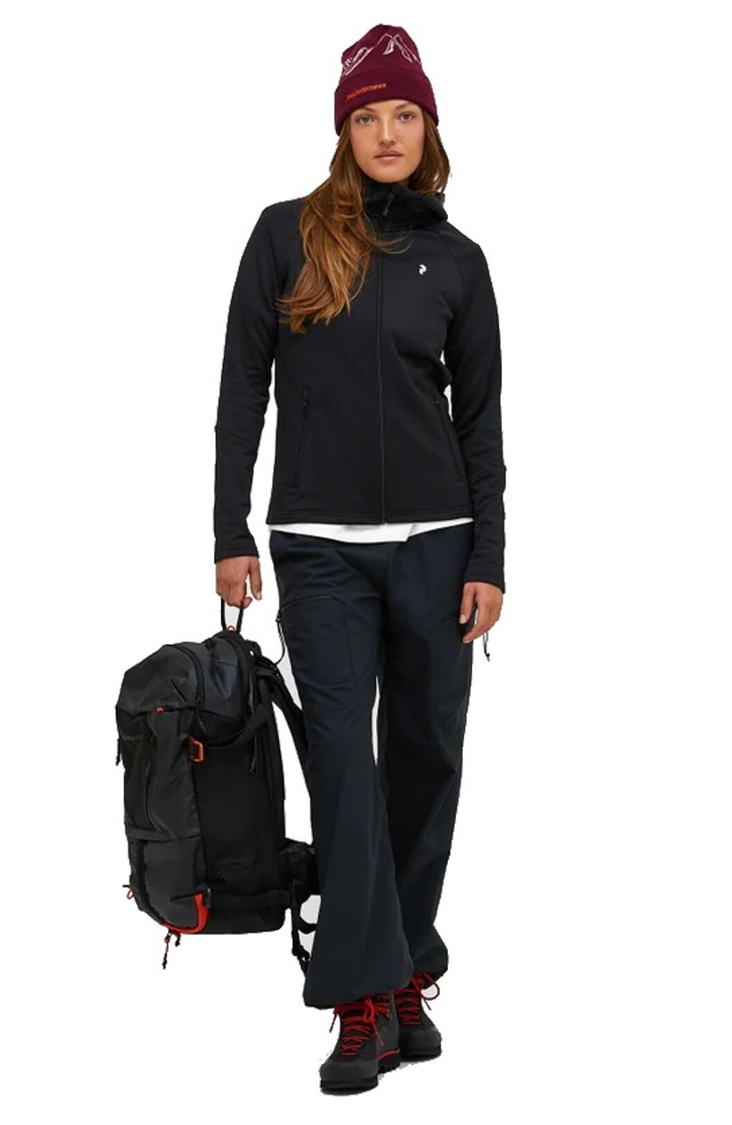 PEAK PERFORMANCE Peak Performance Damen Essential Midlayer Zip Hood Black 3/5