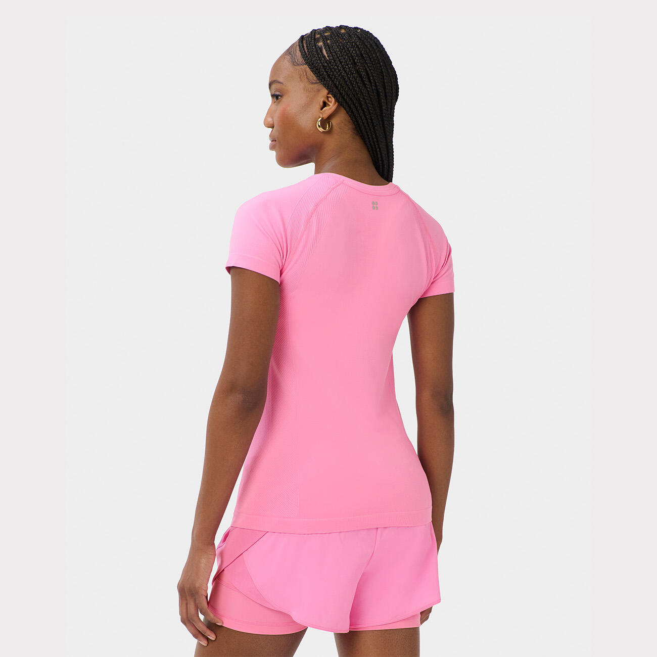 SWEATY BETTY Athlete Seamless Workout T-Shirt  FELROZE S 4/7