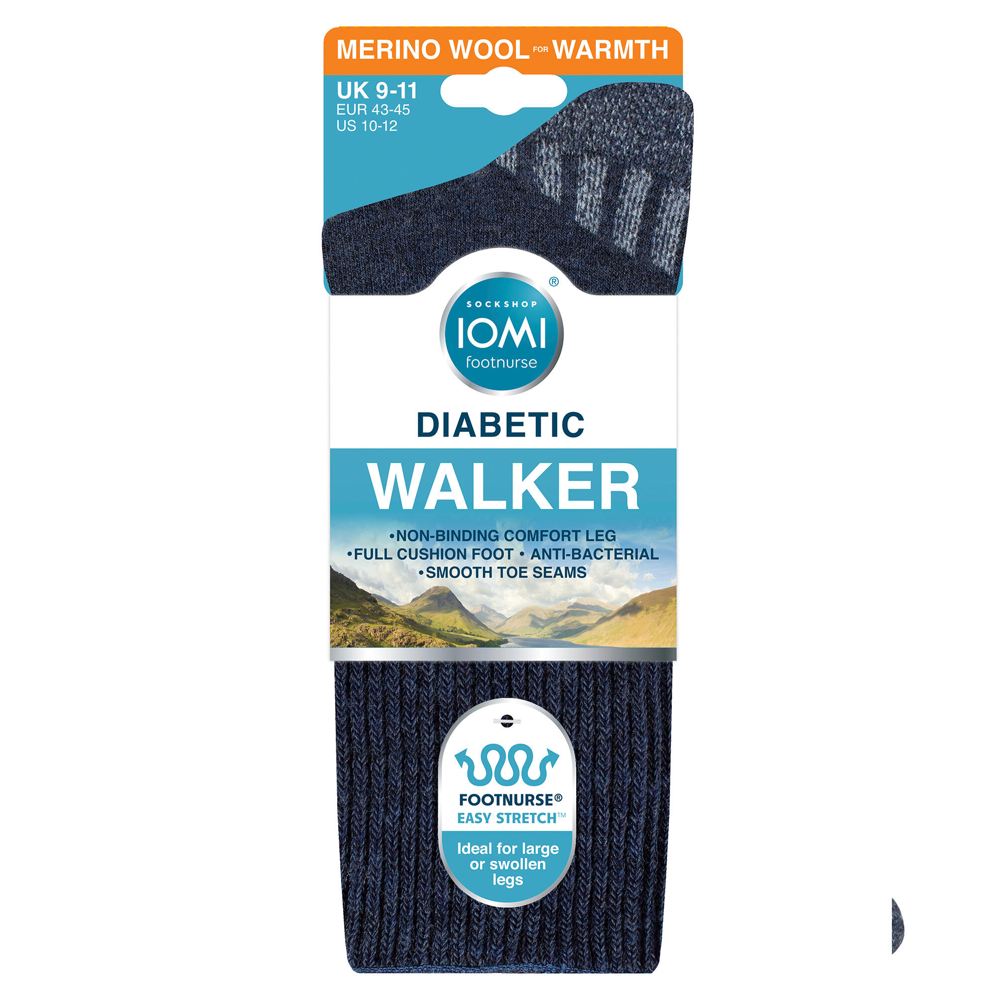 IOMI - Homme Chaussettes Diabetiques Laine Merino Extra Large Randonee 2/5