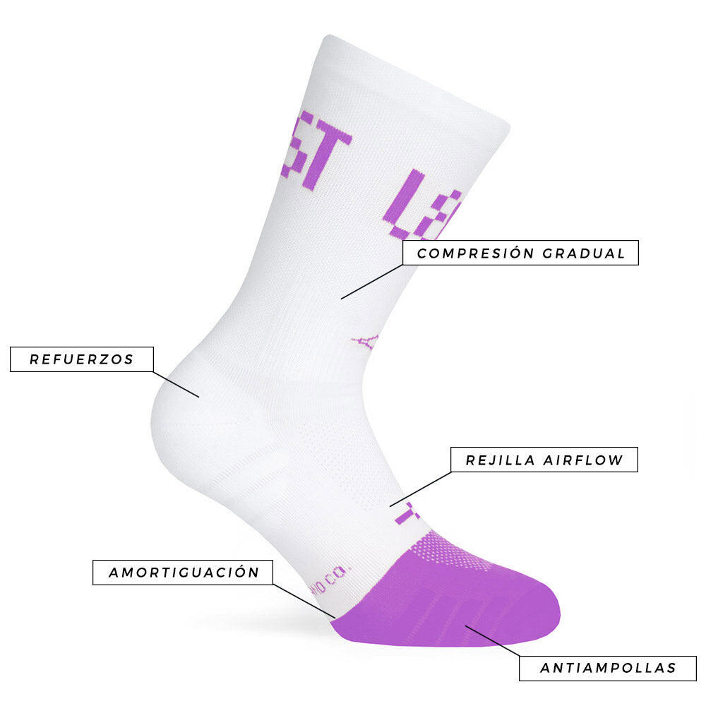 Calcetin running  unisex Fast Legs, tricotado color Purple 2/5