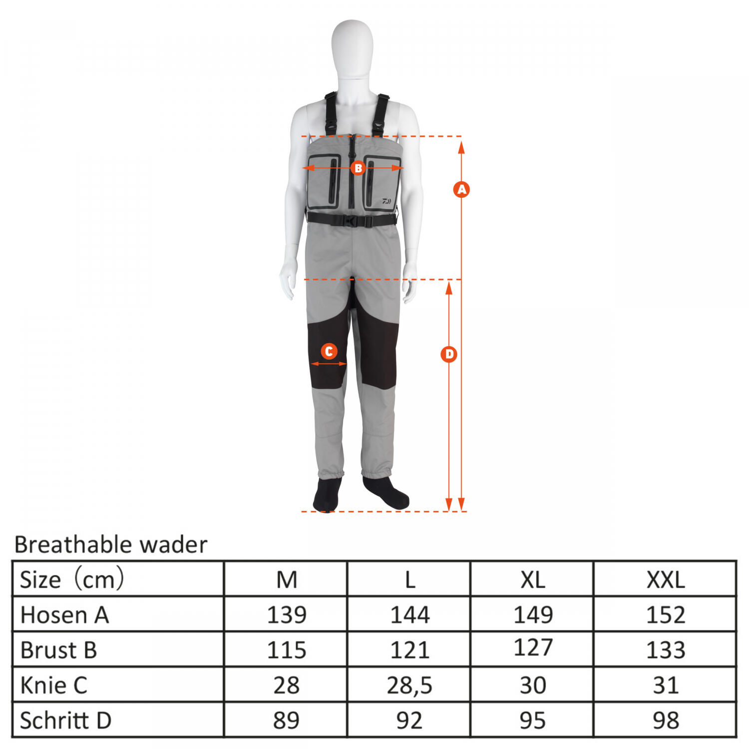 Daiwa D-Vec Breathable Zipped Waders Größe M 5/5