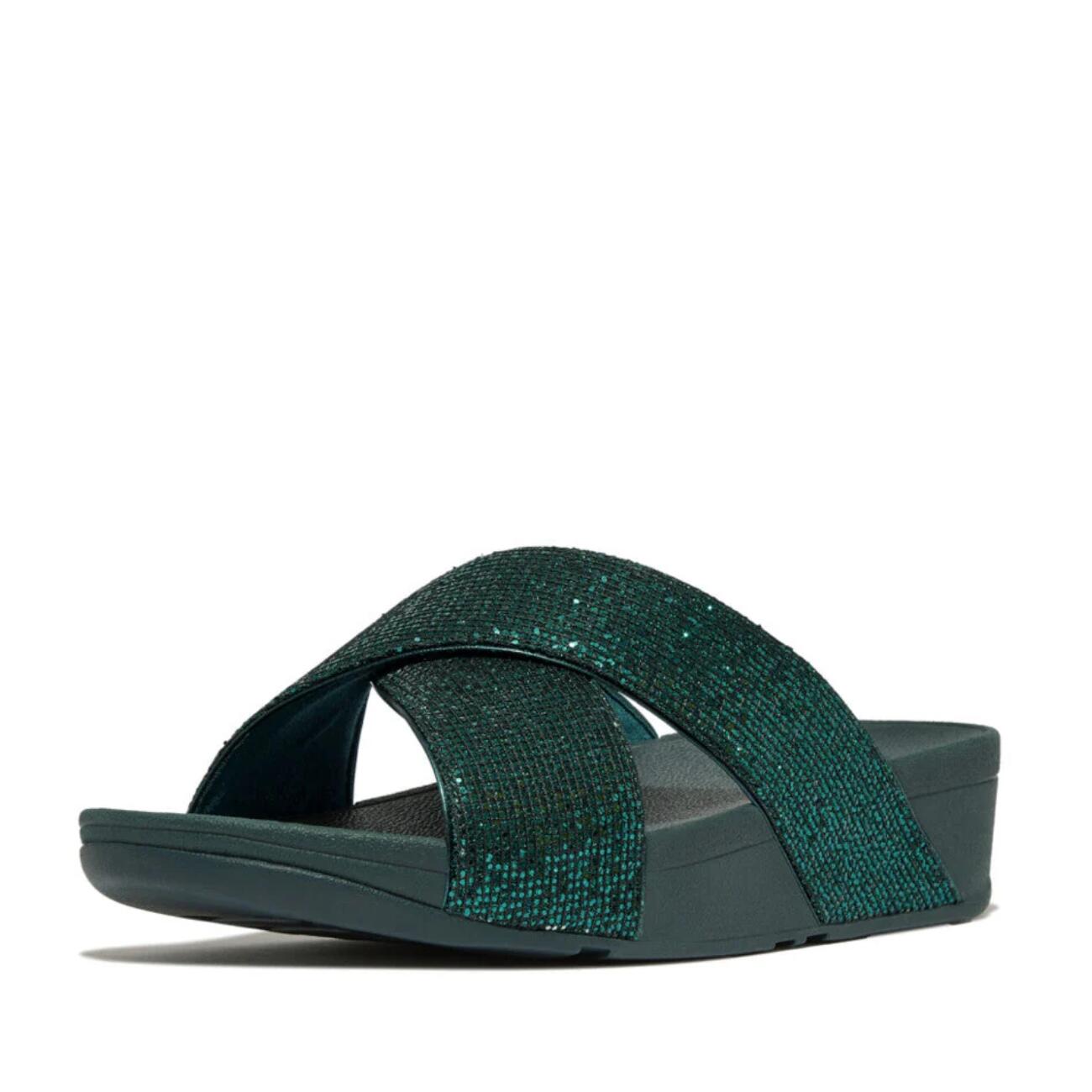 FITFLOP FitFlop Lulu Cross Slide - Glitterball Metallic diepblauw  METALLIC DEEP 3/7