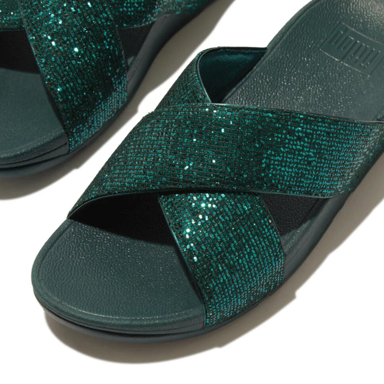 FITFLOP FitFlop Lulu Cross Slide - Glitterball Metallic diepblauw  METALLIC DEEP 4/7