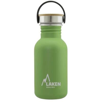 Borraccia in acciaio inox Basic Steel con tappo Bamboo – LAKEN