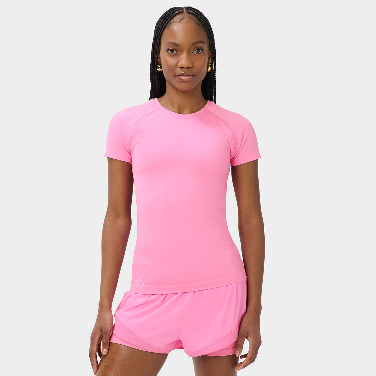 SWEATY BETTY Athlete Seamless Workout T-Shirt  FELROZE L 3/7