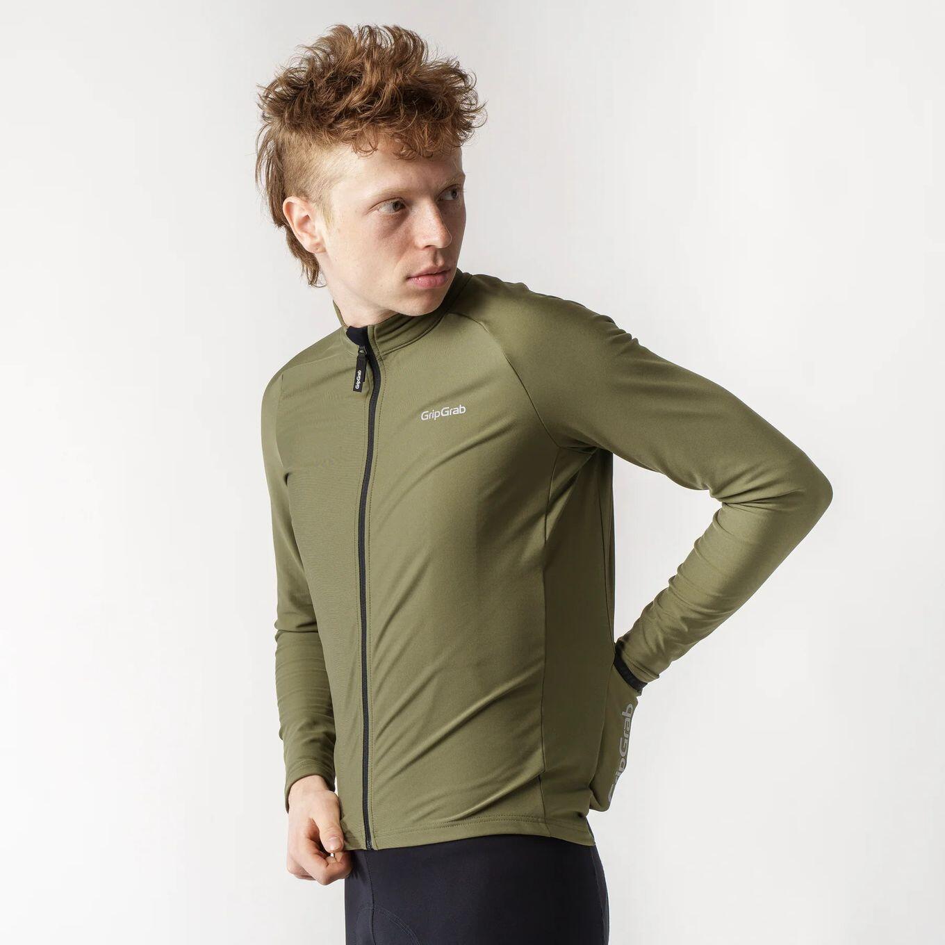 GribGrab ThermaPace Thermal Langarm Trikot Olivgrün 5/7