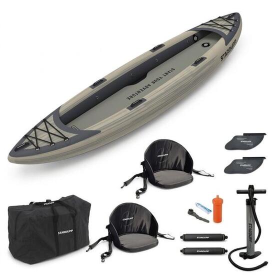 Kayak gonflable 2 personnes – fond dropstitch 10cm, 105cm de large