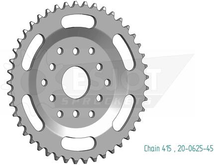 ESJOT zębatka tylna 0625 47z 415 stal srebrna