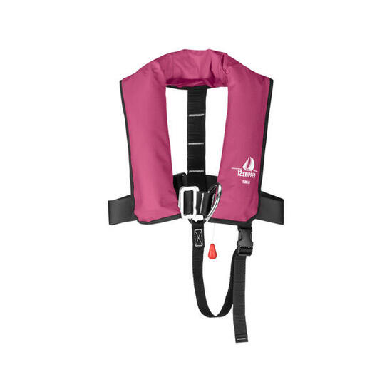 gilet de sauvetage automatique pour enfants 150N ISO avec harnais - rose