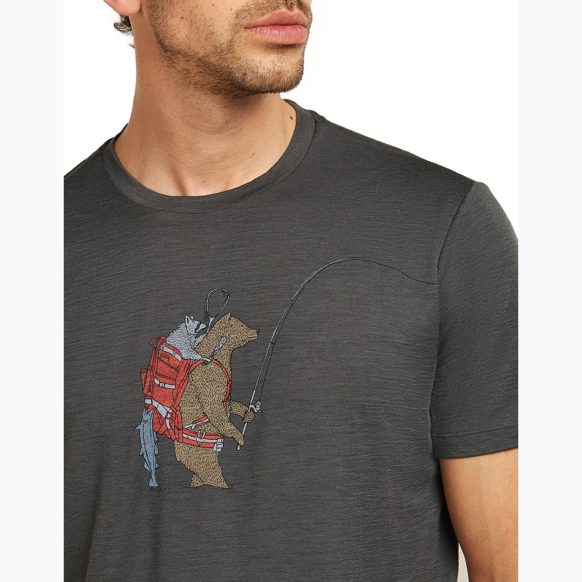 Koszulka męska icebreaker Merino 150 Tech Lite Bear Catch Tee 6/7
