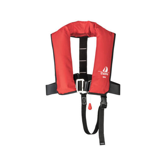gilet de sauvetage automatique pour enfants 150N ISO avec harnais - rouge
