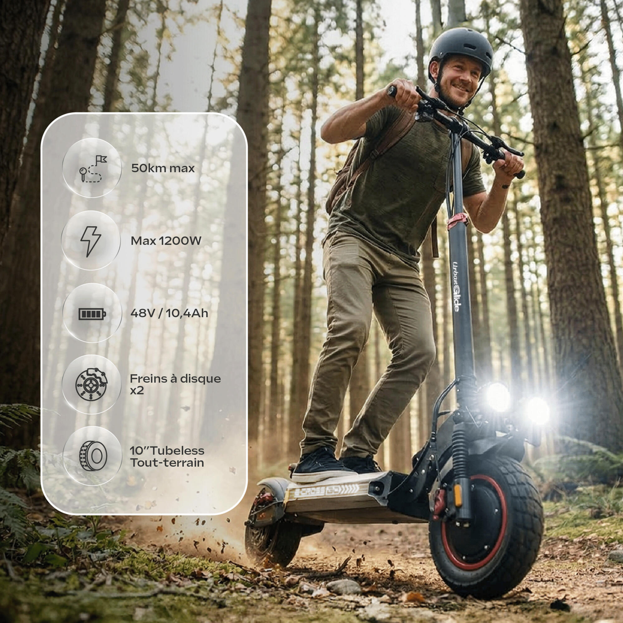 Scooter elétrica UrbanGlide eCross GO 48v - 1200W - 13Ah 2/7