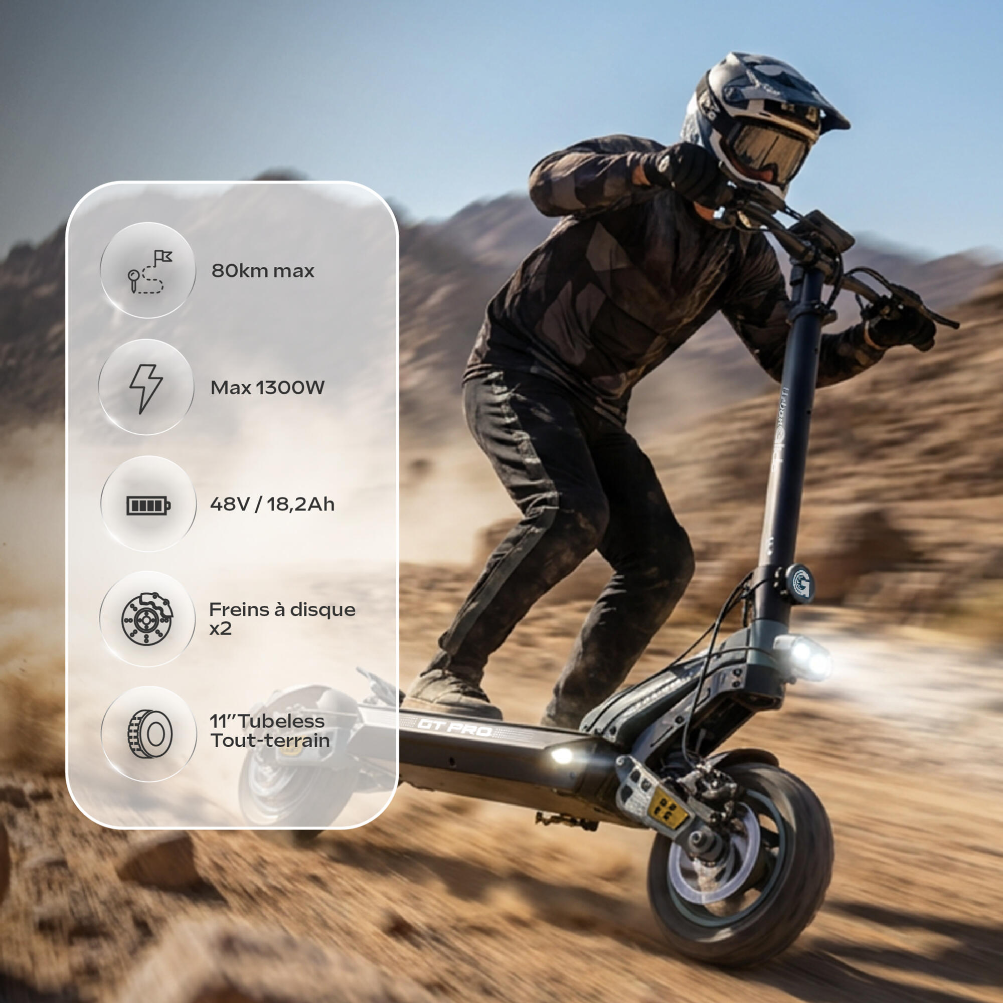 E-Scooter UrbanGlide GT PRO 1300W 80km 11" Offroad Reifen 2/7