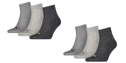PUMA Unisex Quarter-Socken Damen Herren Füßlinge 6-er Pack