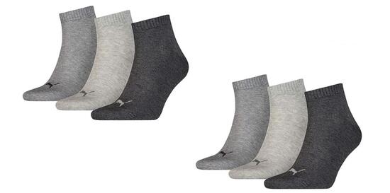 PUMA Unisex Quarter-Socken Damen Herren Füßlinge 6-er Pack
