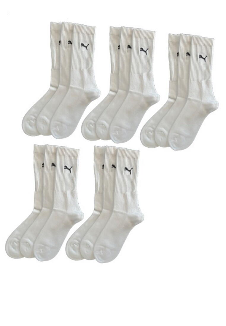 PUMA Puma Sportsocken Regular Crew Socken Sport 15-Pack weiß 1/3