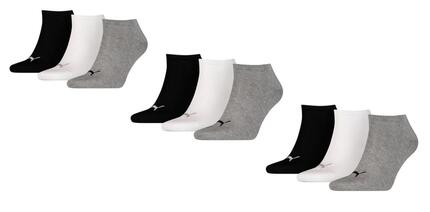PUMA Puma Sneaker Socken Plain 9-Pack schwarz/weiß/grau