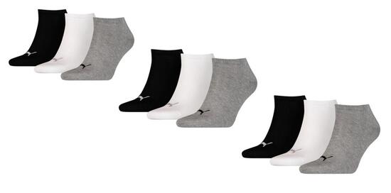 PUMA Puma Sneaker Socken Plain 9-Pack schwarz/weiß/grau