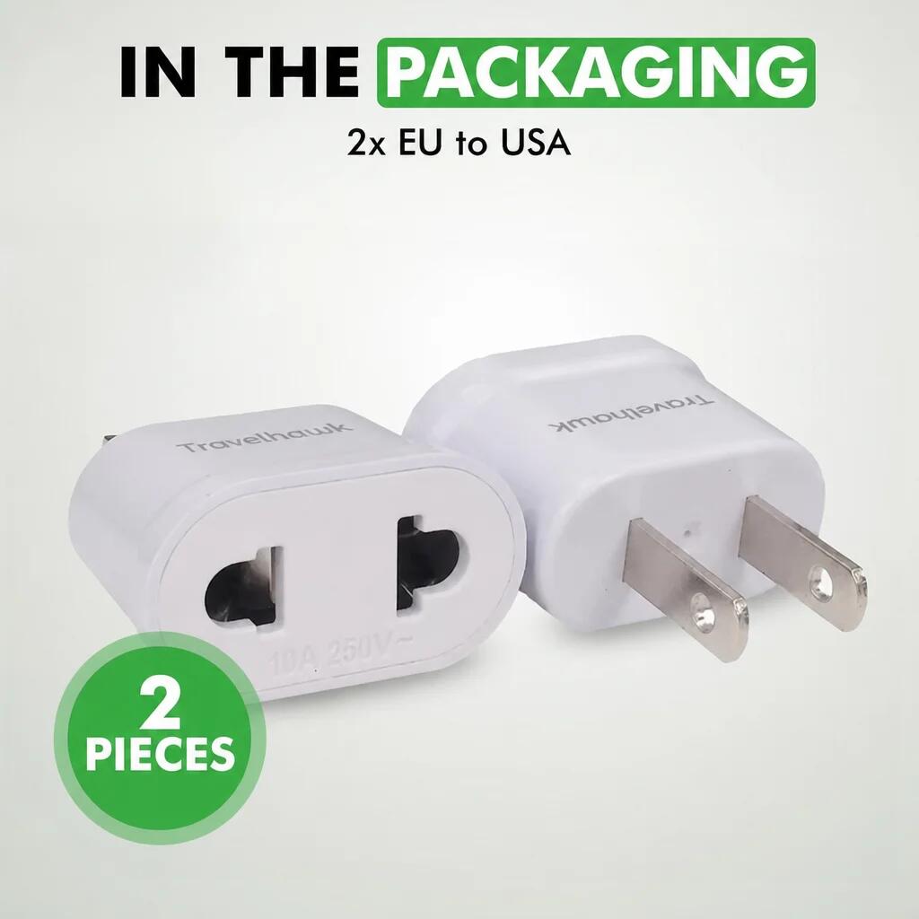 Adaptador de viagem internacional universal com tomada universal – Preto 2/7
