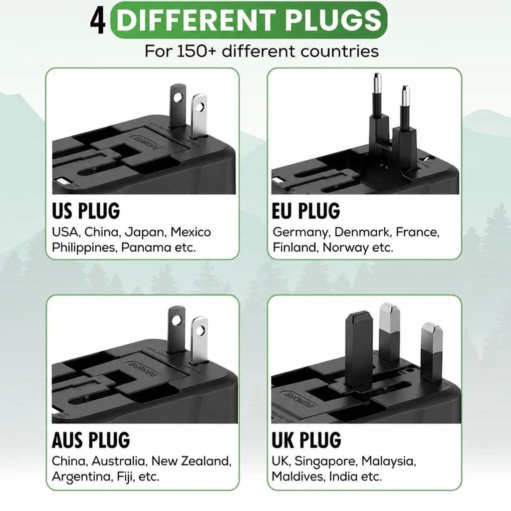 Adaptador de viagem Inglaterra/Reino Unido – Tipo G 2/7