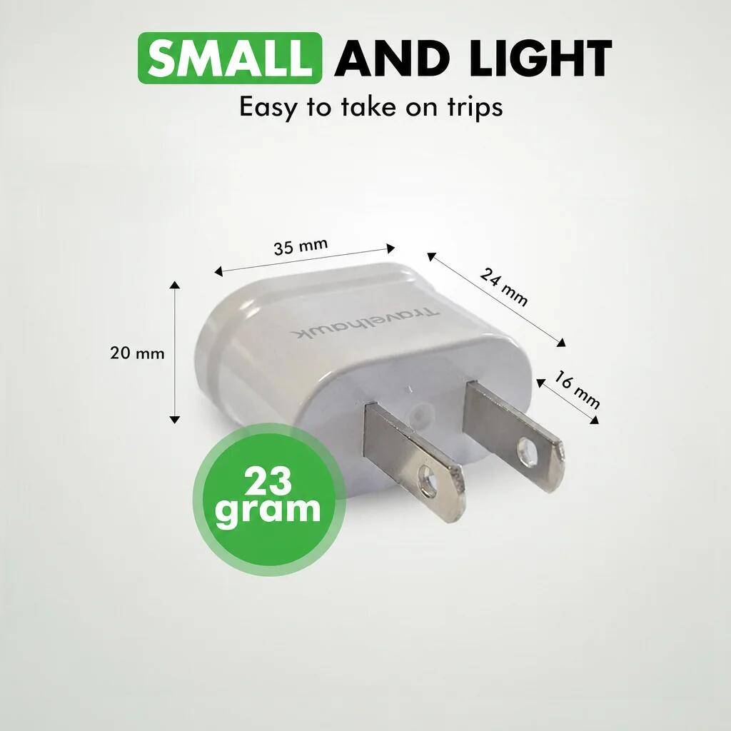 Adaptador de viagem internacional universal com tomada universal – Preto 6/7