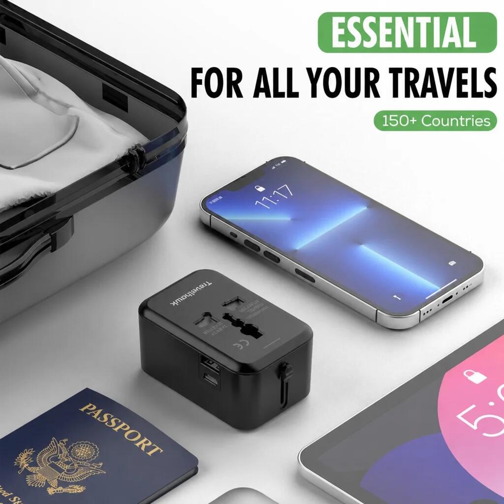 Adaptador de viagem Inglaterra/Reino Unido – Tipo G 7/7