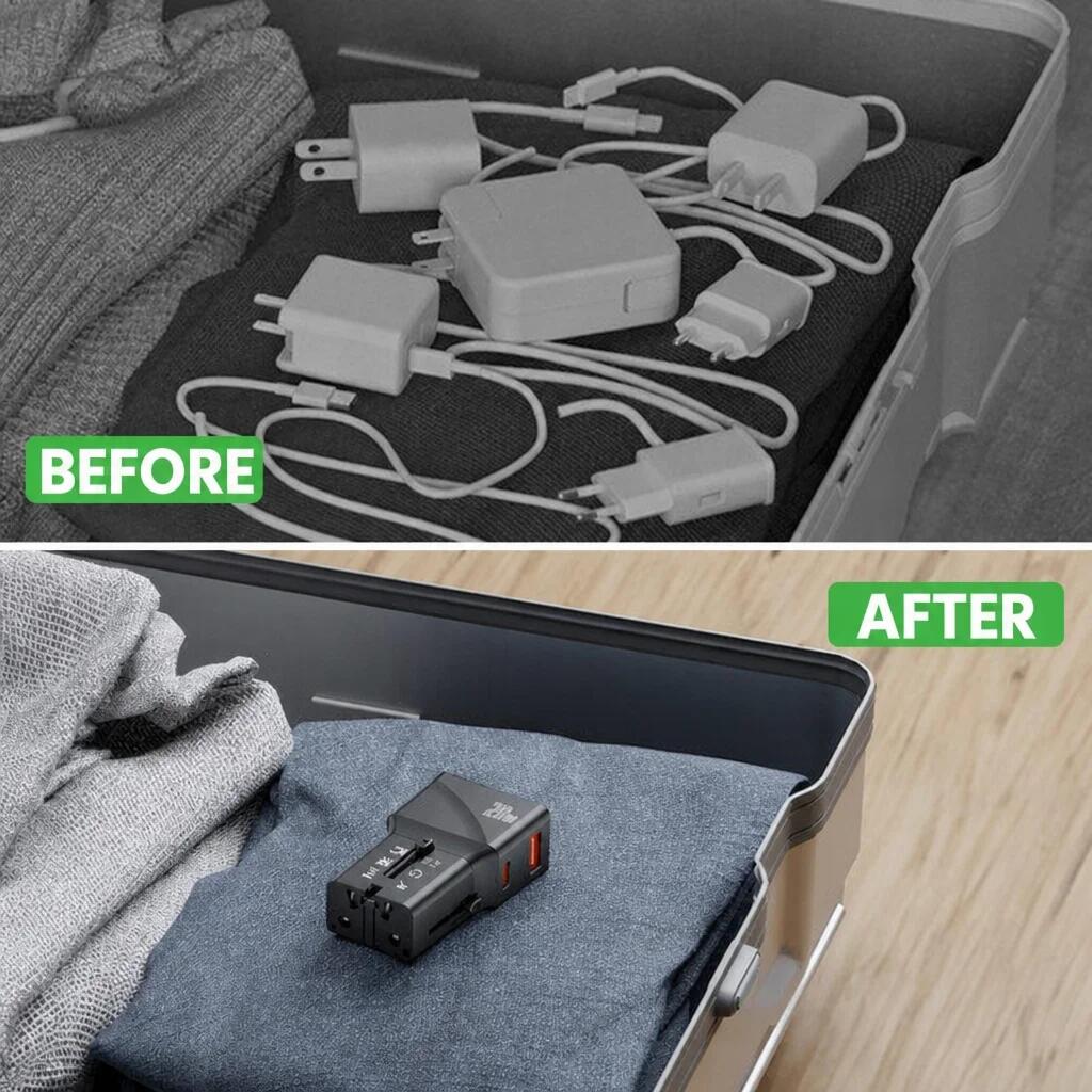 Adaptateur de voyage – UE vers États-Unis – Blanc 4/7