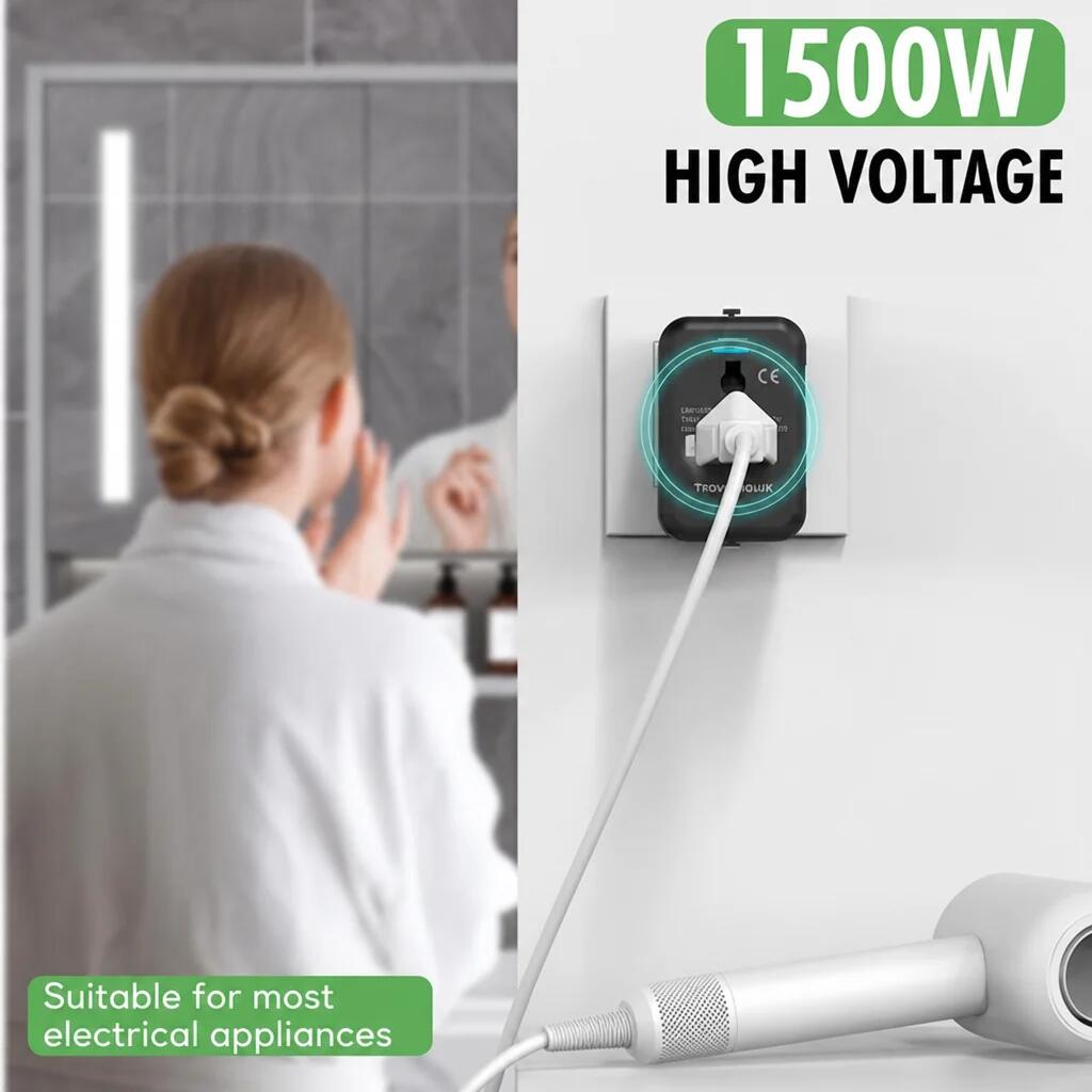 Adaptador de viagem Inglaterra/Reino Unido – Tipo G 6/7