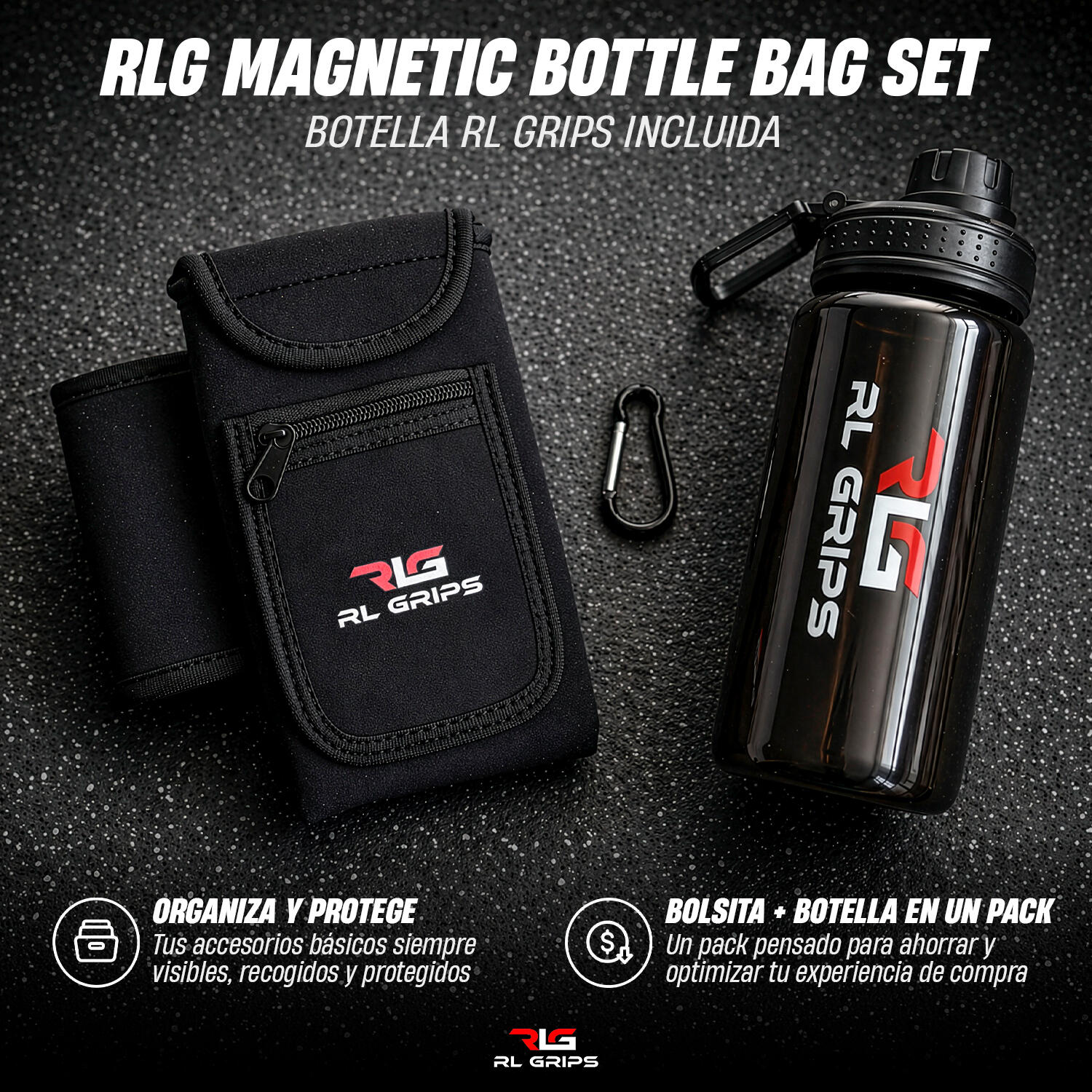 Funda Magnética Porta Botella, Móvil y Llaves (Botella 600 ml Incluida) RL Grips 4/7