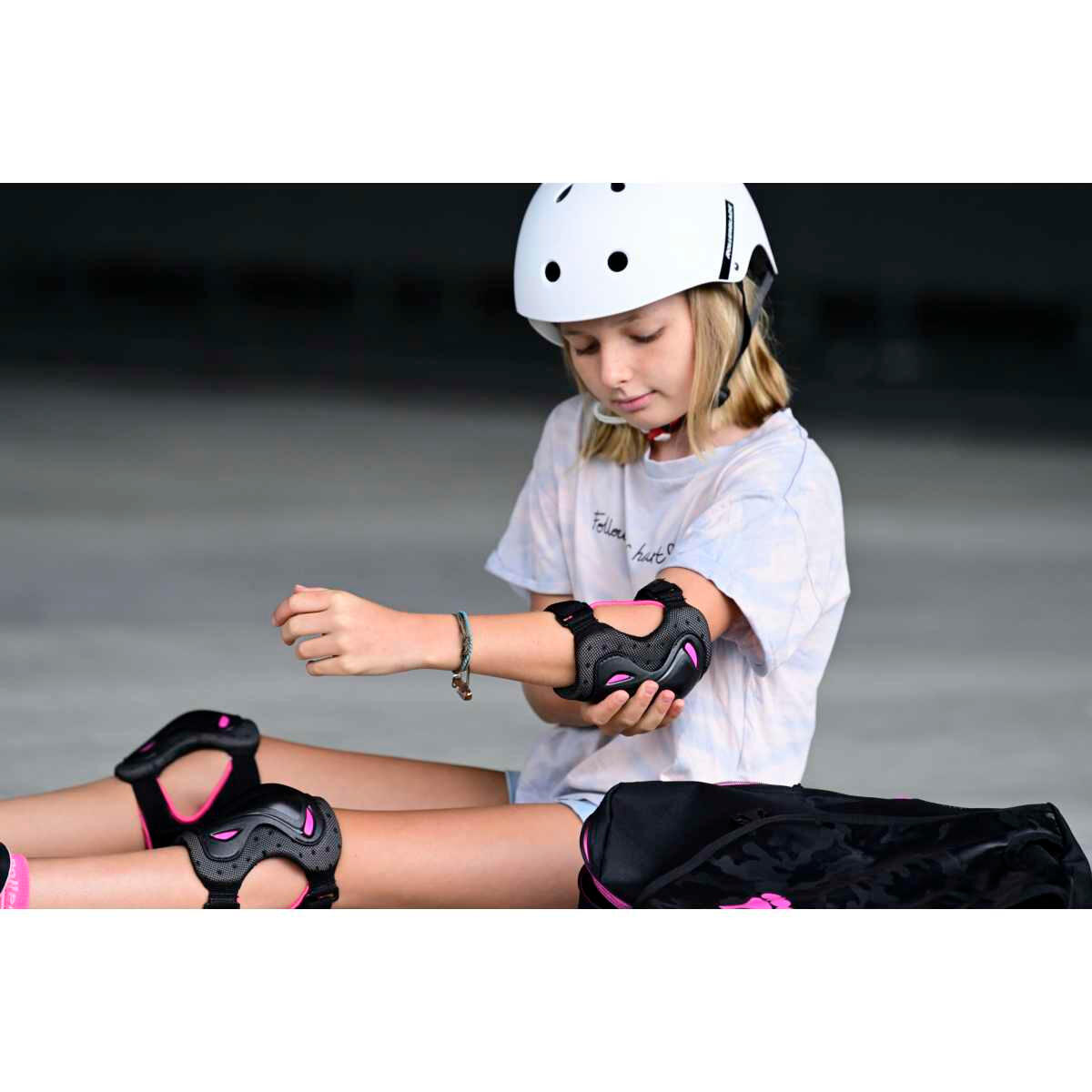 Protecciones Rollerblade Skate Gear JR Negro/Rosa 7/7