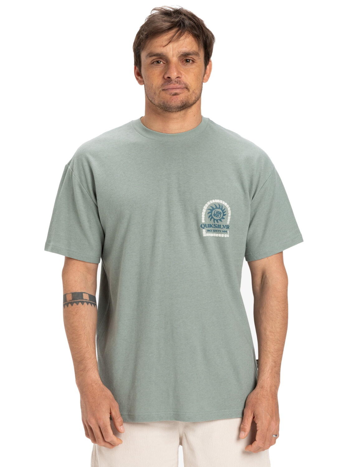 QUIKSILVER Quiksilver T-Shirt CL Sun Power Chinois Green 3/4
